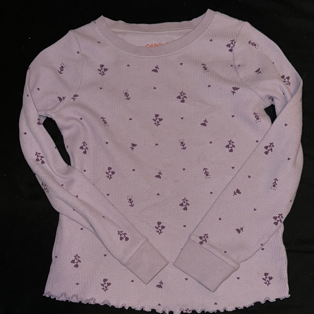 Cat & Jack Purple Long Sleeve Tee with Geometric Print
